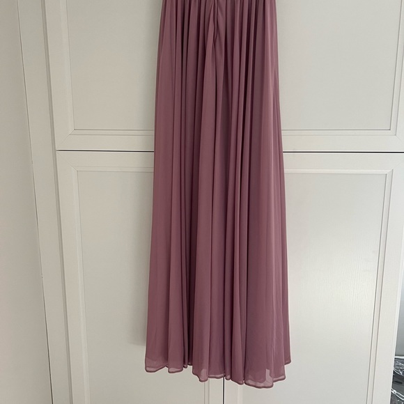 NWOT Kleinfeld Cold-Shoulder Chiffon Mauve Gown, Size 4 - Picture 10 of 11